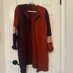 Hannah color block Open Front Cardigan lined pockets fall office wear autumn